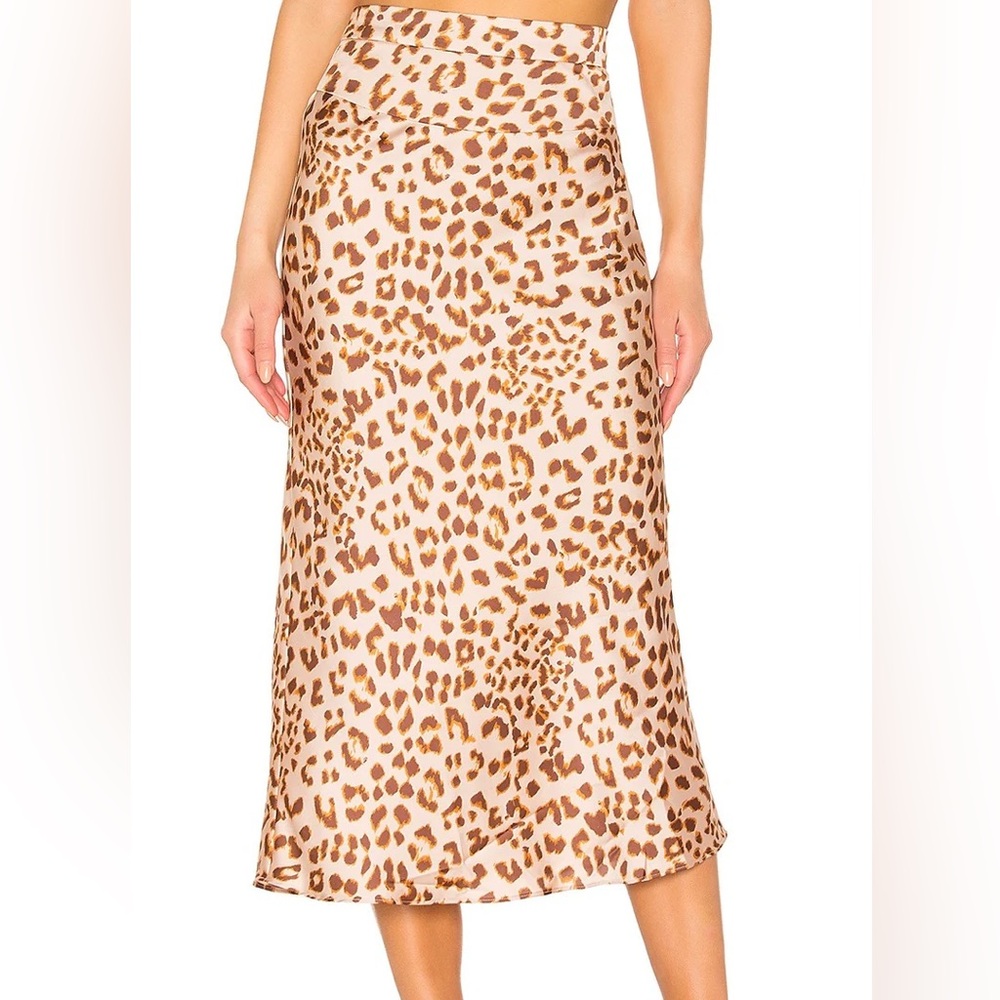 Free People Normani leopard print slip skirt
